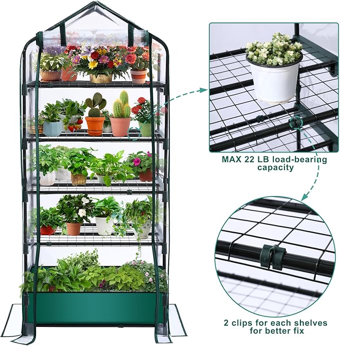 5 Tier Mini Greenhouse for Indoor Outdoor, Portable Green House - Image 4