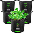 VIVOSUN 5-Pack 10 Gallon Plant Grow Bags, Heavy Duty Thickened Nonwoven Fabric by VIVOSUN