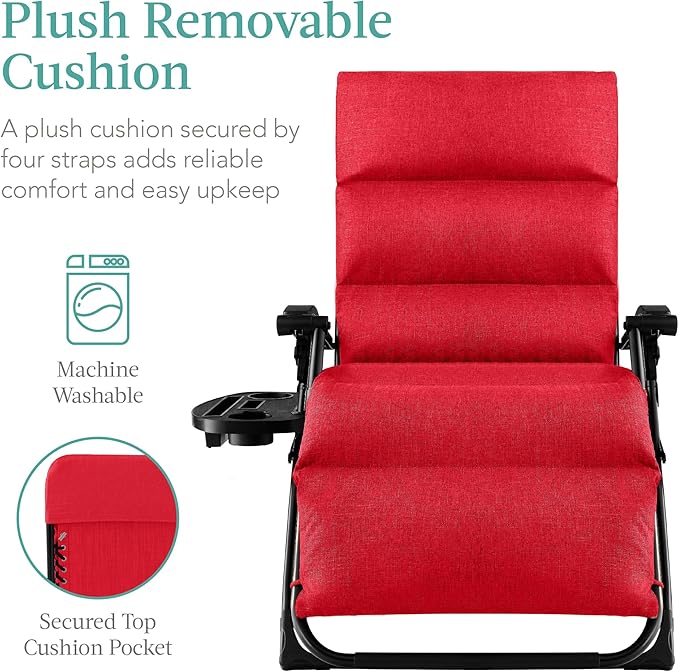 Best Choice Products Oversized Zero Gravity Chair, Folding Outdoor Patio - Image 3