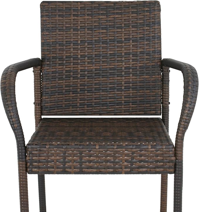 SUPER DEAL Upgraded Wicker Bar Stool Chairs Outdoor Backyard Rattan Chair - Image 7