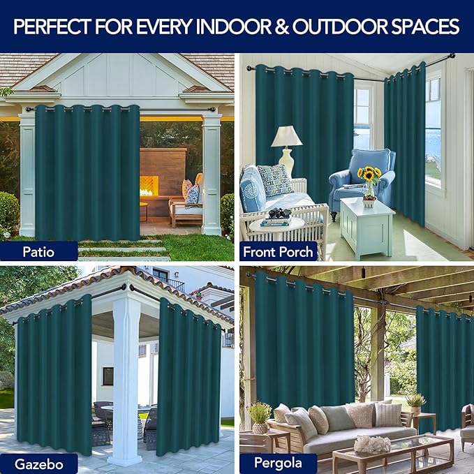PureFit Outdoor Curtains for Patio Waterproof Weatherproof, UV Resistant - Image 5
