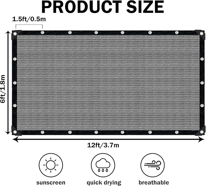 Grey Sun Shade Cloth, Pergola Shade Cover - Image 2