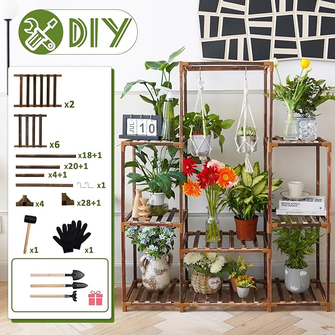 Uneedem Plant Stand Indoor Outdoor Tall Shelf - Image 6
