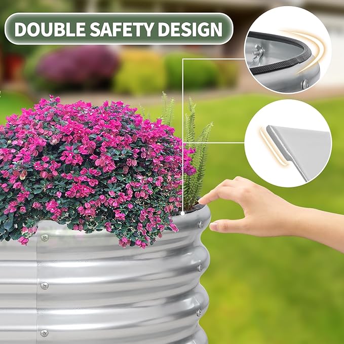 1MORE Galvanized Raised Garden Bed- Planter Garden Boxes Outdoor, Raised Beds - Image 4