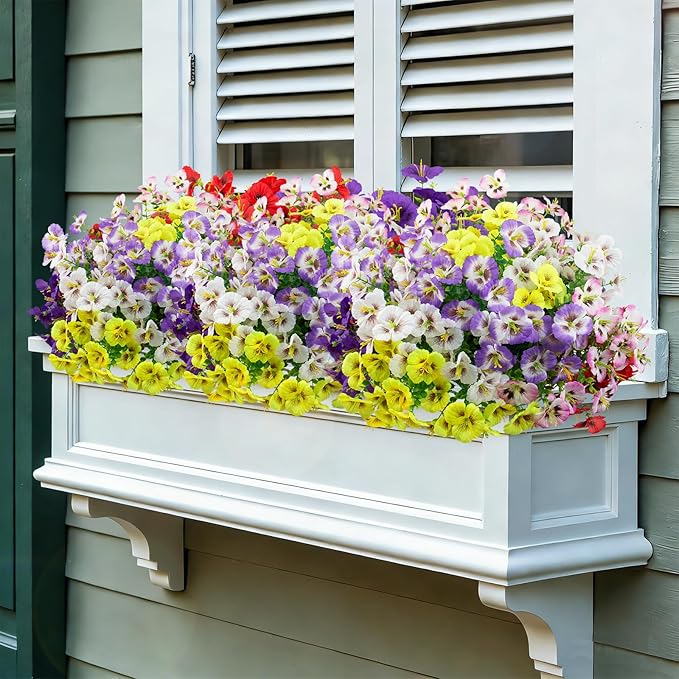 12 Bundles Artificial Pansy Flowers - Image 4