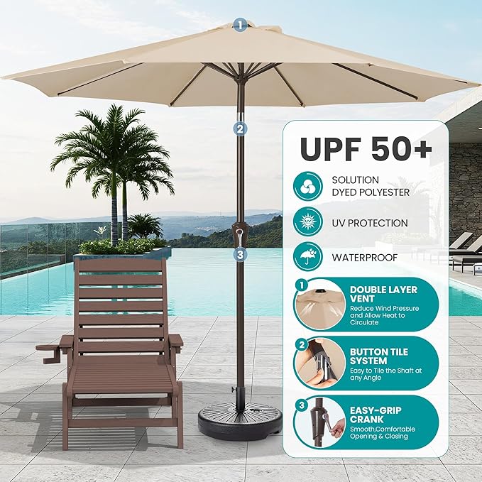 SERWALL Patio Chaise Lounge Chair Set of 2 - Image 3