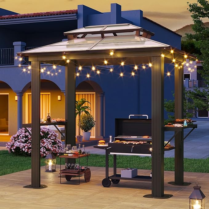 Aoxun Grill Gazebo 8 x 5FT, Outdoor Barbecue Gazebo - Image 2