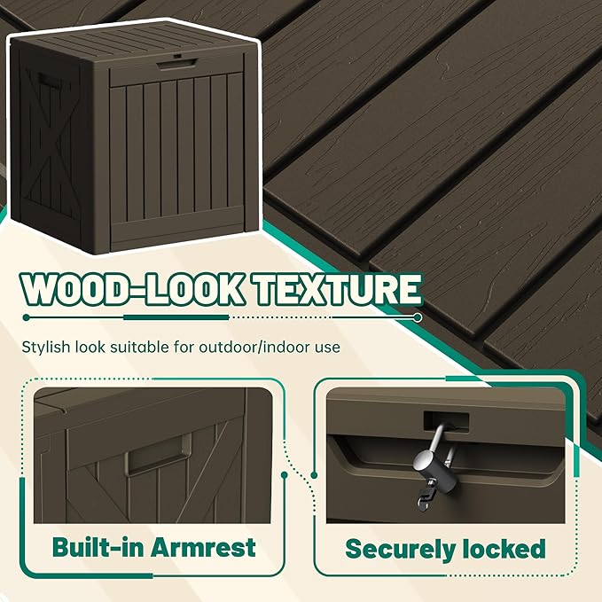 Devoko 40 Gallon Deck Box Outdoor Storage Box Waterproof - Image 2