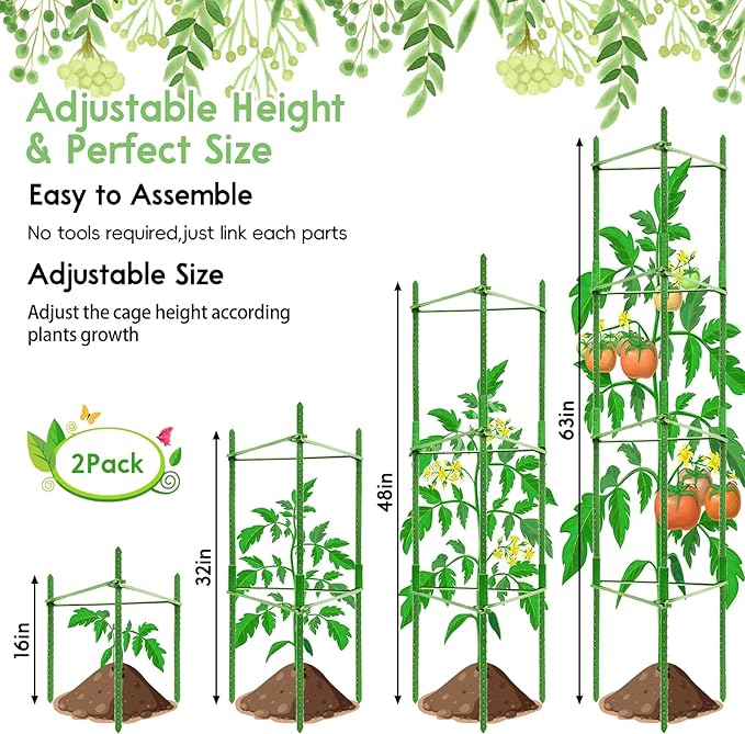 Riare 2 Pack 5.2 FT Tomato Cages - Image 3