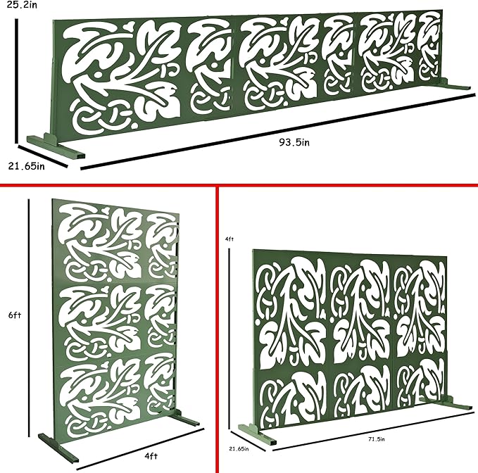 Oakland Living 6 ft. X 4 ft. Green Freestanding Metal Privacy Screen Room - Image 2