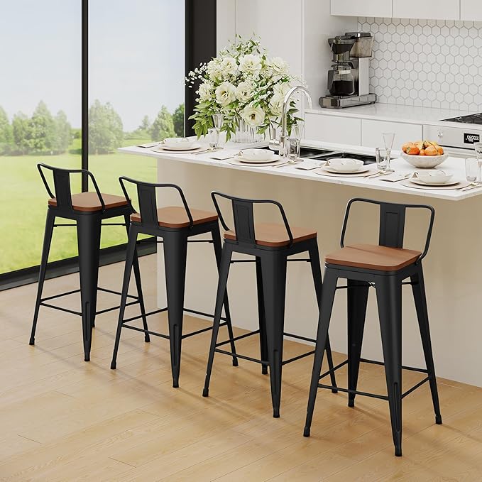 Yongchuang 26" Metal Barstools Set of 2 Counter Bar Stools - Image 7