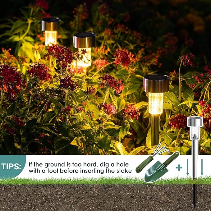 GIGALUMI 16 Pack Solar Path Lights Outdoor, Solar Lights Outdoor Waterproof - Image 6