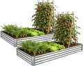 Galvanized Raised Garden Bed, Outdoor Planter Box Metal Patio Kit Planting Bed by Anmiro