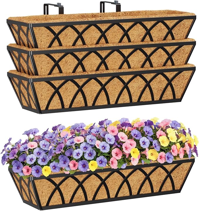 HFHOME 24 inch Window Deck Rail Planter by HFHOME