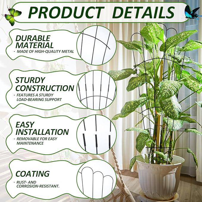 LEIFIDE 2 Pcs 33in Plant Trellis - Image 4