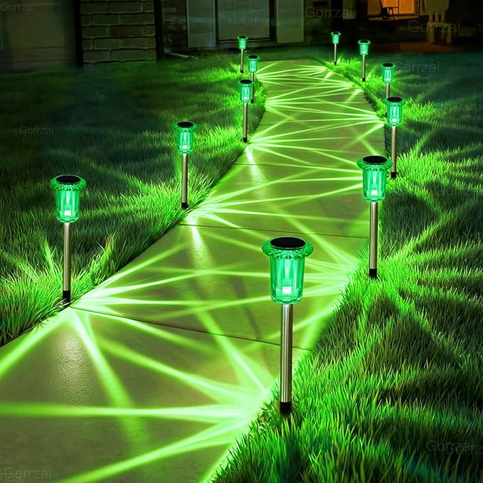 St Patricks Day Decorations Solar Lights Outdoor 10 Pack Solar Pathway Lights - Image 6
