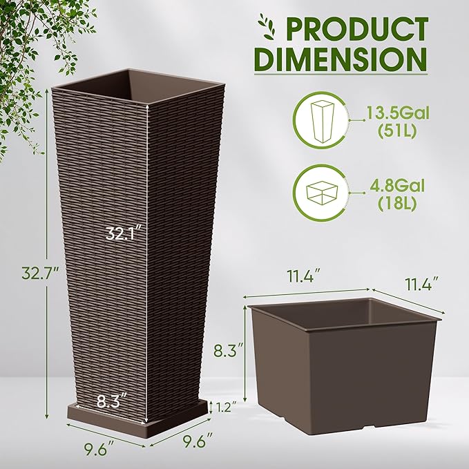 Devoko Resin Tall Planters - Image 7