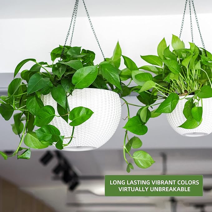 Dexceder 13.5 Inch Large Self Watering Hanging Planters Indoor Outdoor - Image 6