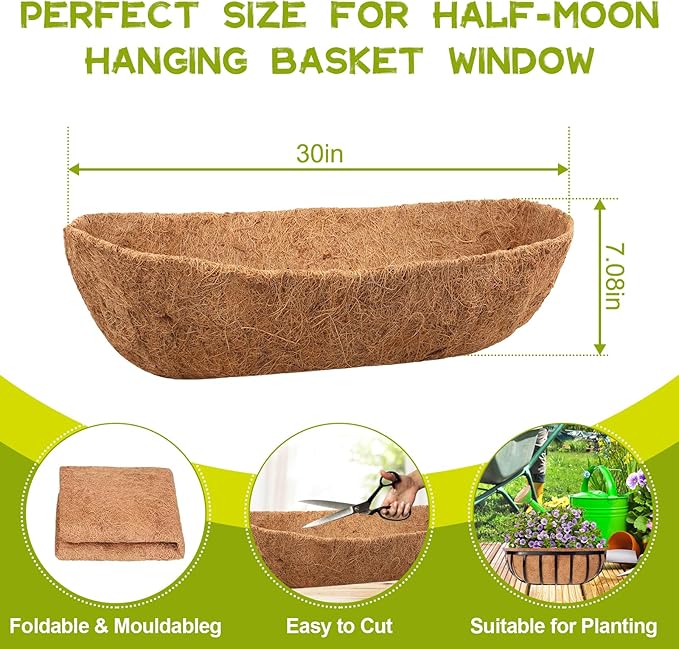 Riare 2 Pack 30 Inch Trough Coco Coir Liners - Image 2
