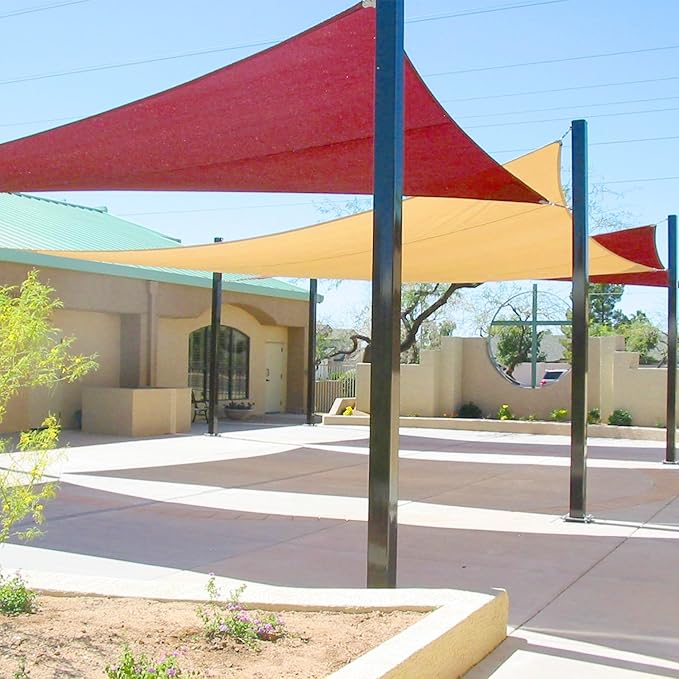 E&K Sunrise 21' x 21' x 21' Sun Shade Sail Triangle Canopy Shade Cover UV Block - Image 8