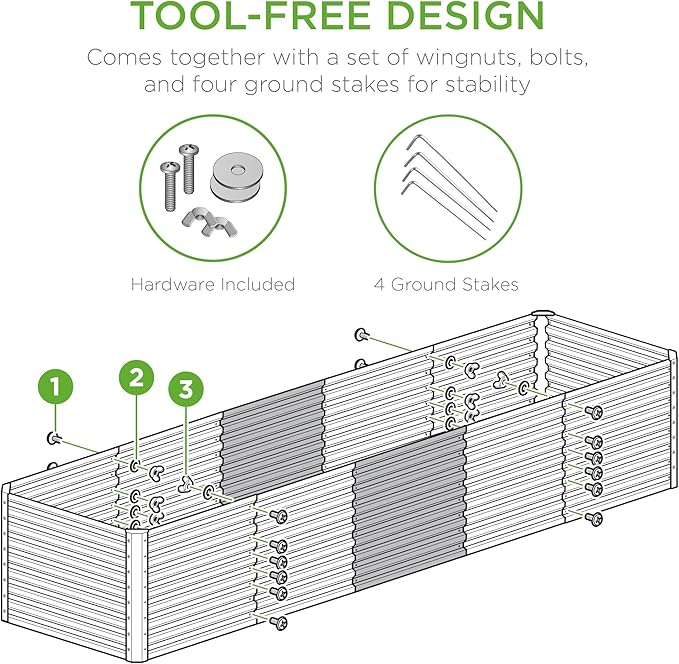 Best Choice Products 8x2x2ft Outdoor Metal Raised Garden Bed, Rectangular Deep - Image 4