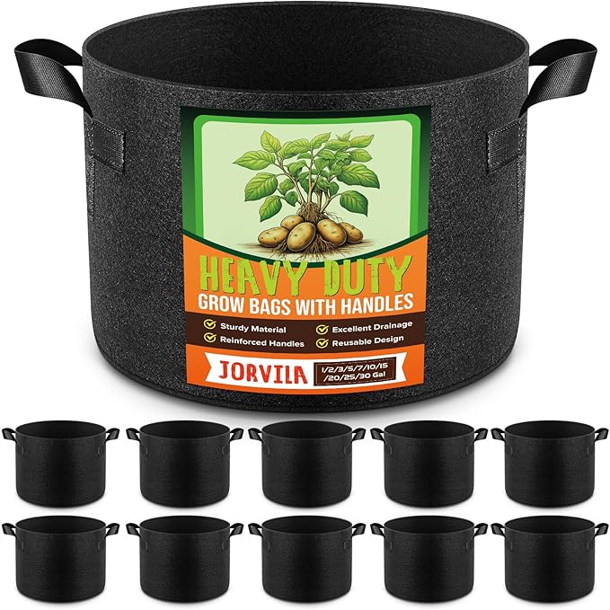 10 Pack 3 Gallon Grow Bags, Thickened Nonwoven Fabric Planter Pots by Unknown