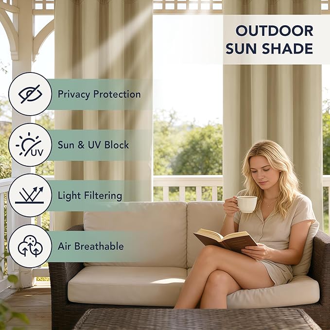 Extra Wide Outdoor Curtains Waterproof - Image 3