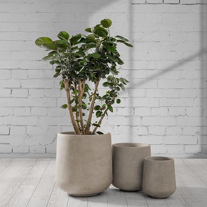 Kante 15.3"+11.6"+8.2" Dia Round Concrete Planter, Large Outdoor Indoor Planter - Image 5