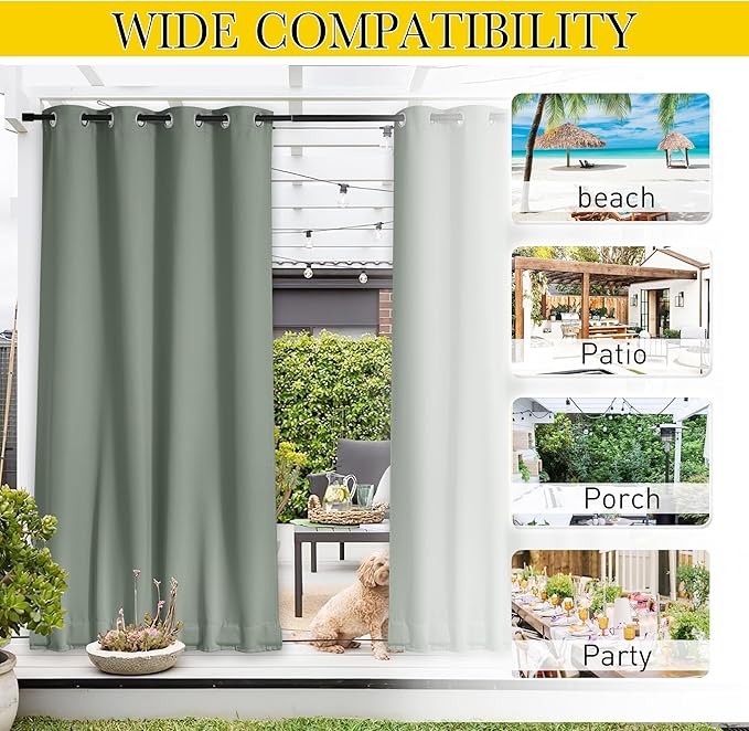 NICETOWN 2 Panels Outdoor Curtains - Image 8
