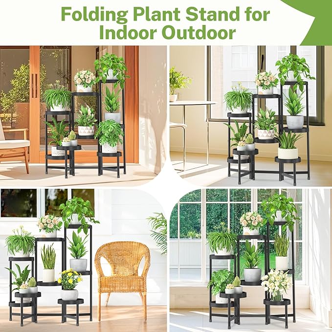 iDavosic.ly 8 Tier Folding Plant Stand Indoor Outdoor - Image 6