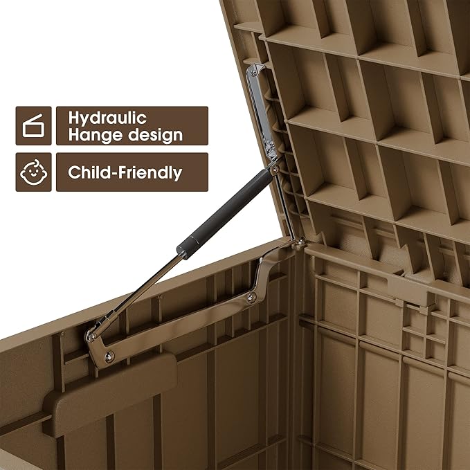 Greesum 82 Gallon Resin Deck Box All Weather Large Outdoor Storage - Image 4