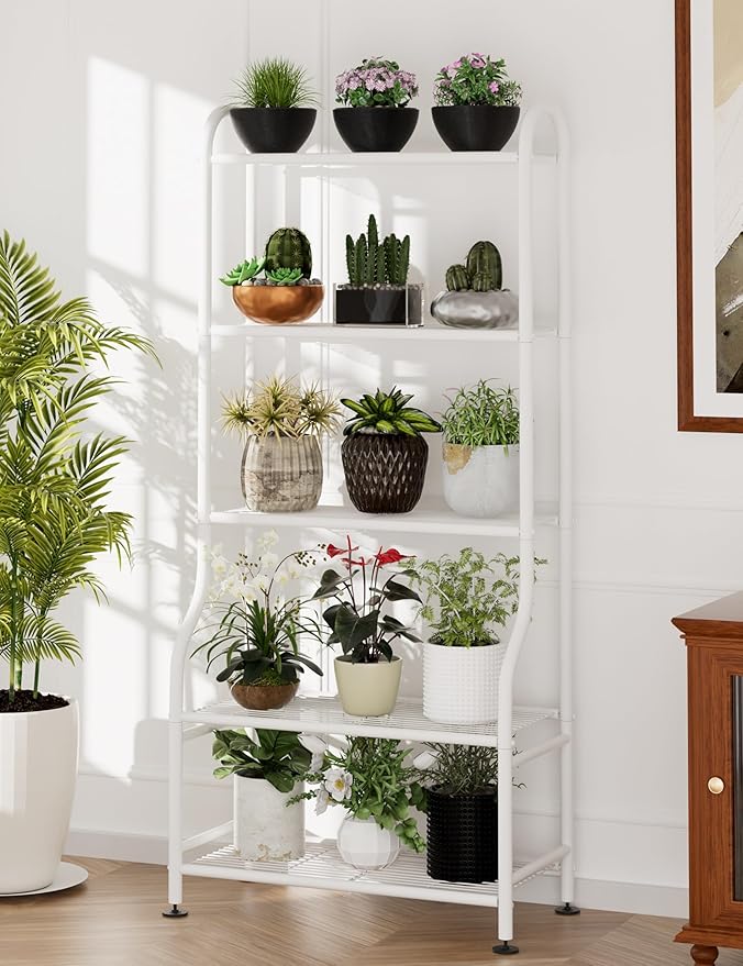 5-Tier Metal Plant Stand Indoor Outdoor, Waterproof Flower Stand - Image 5