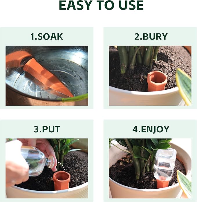 Large Terracotta Plant Watering Spikes, Automatic Plant Waterer Outdoor | - Image 5