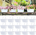 LaLaGreen Planter Boxes Outdoor White Metal Iron Hanging Flower Pots Deck by L%C3%A1L%C3%A1Green