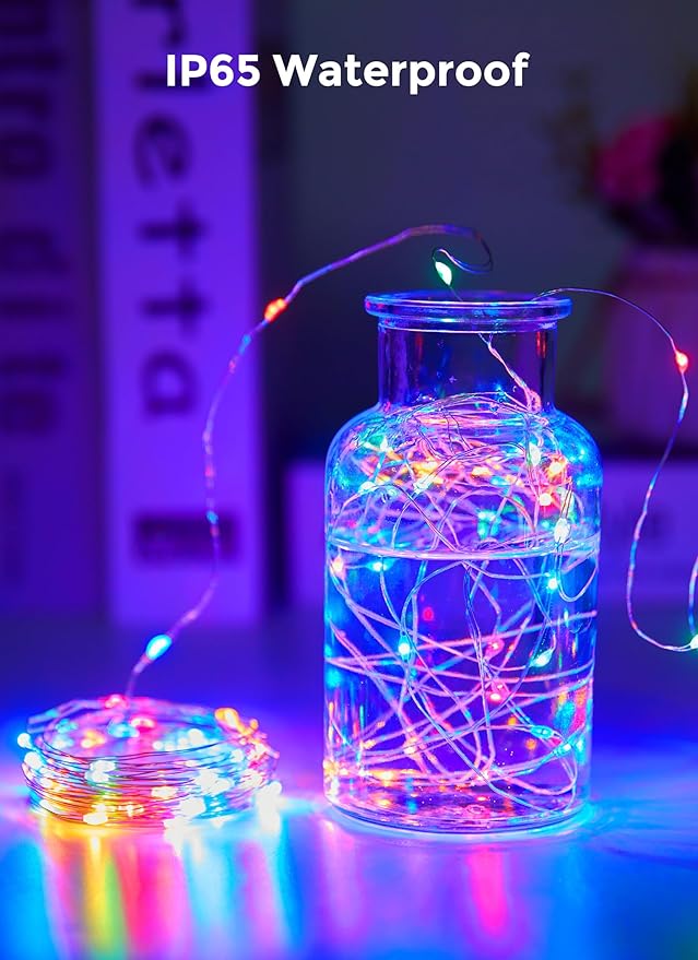 Minetom Solar String Lights for Outside, 33Ft 100 LED Outdoor Solar Fairy Lights - Image 4