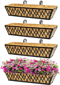 4 Pack 24 Inch Window Boxes Planters by KarlliuHOMEGARDEN