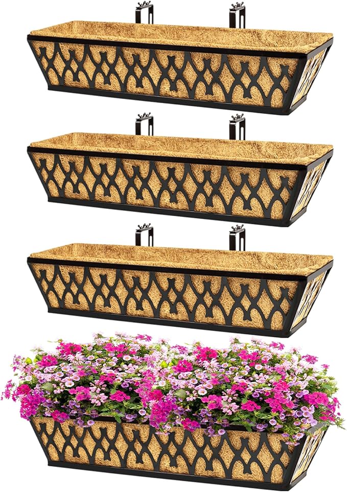 4 Pack 24 Inch Window Boxes Planters by KarlliuHOMEGARDEN