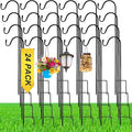 24 Pcs 24 Inch Shepherds Hook for Outdoor Adjustable Bird Feeder Pole Metal by Yetene