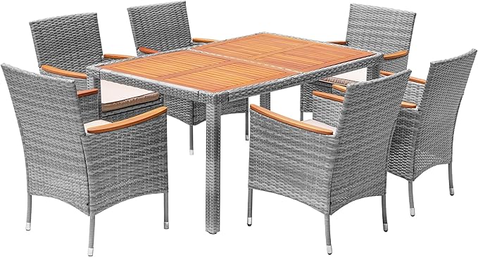 Devoko Dining 7 PCS Furniture, Patio Conversation Set by DEVOKO