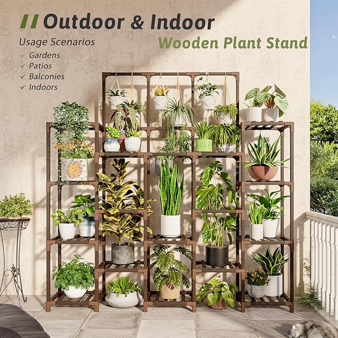 Plant Stand Indoor Outdoor 63" Tall Plant Shelf - Image 3