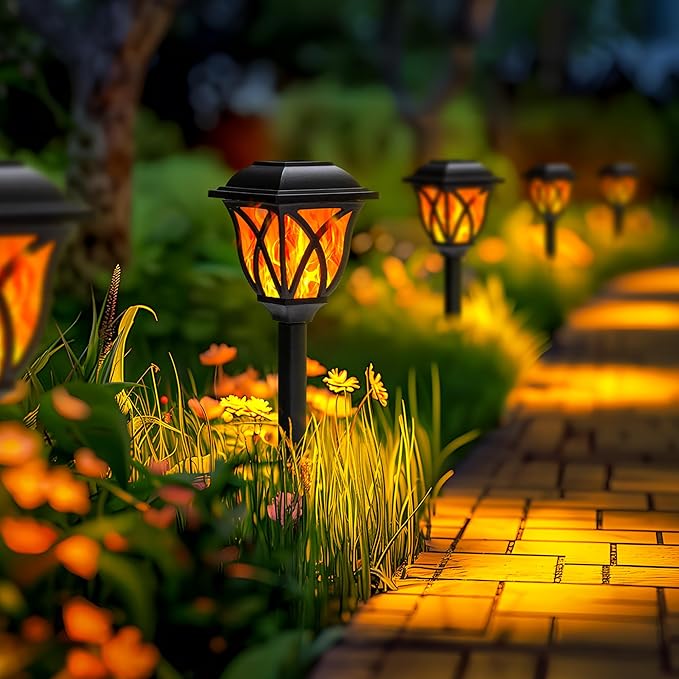 GIGALUMI Solar Lights Outdoor Waterproof, 6 Pack Flickering Flame LED Lights - Image 6