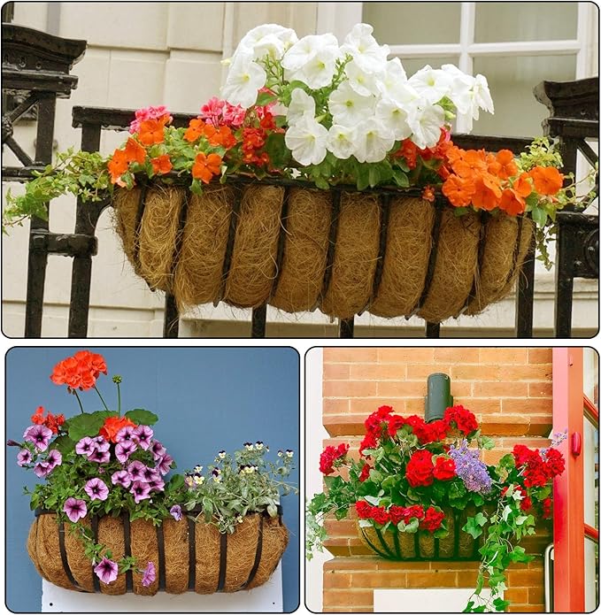 3 Pack Coco Liners for Window Planter Box - 24in 100% Natural Coconut Coir - Image 7