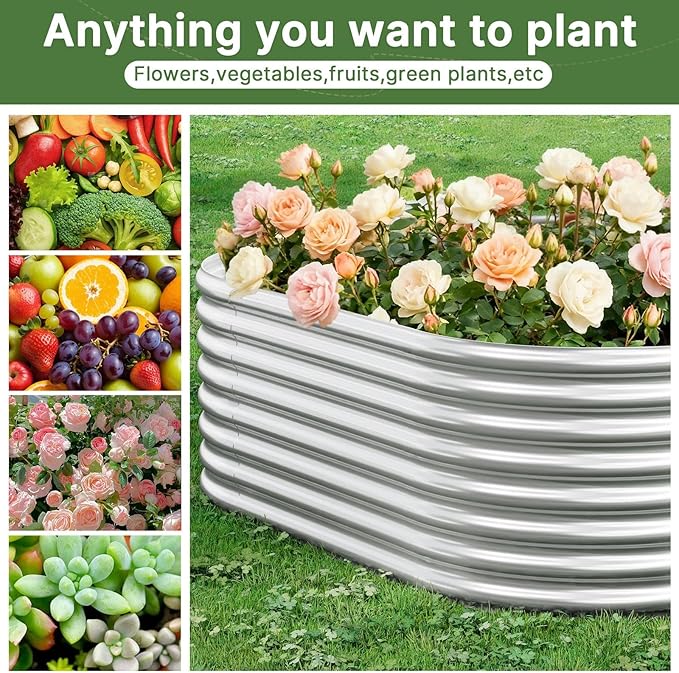 3 PCS Galvanized Raised Garden Bed Outdoor, Metal Garden Bed - Image 6