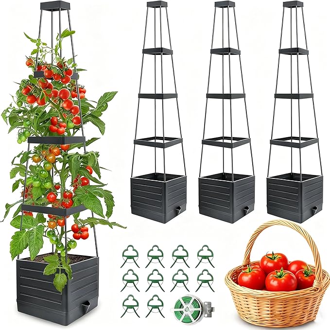 Raised Garden Bed 4 Packs, Planter Boxes by MYMULIKEHOME