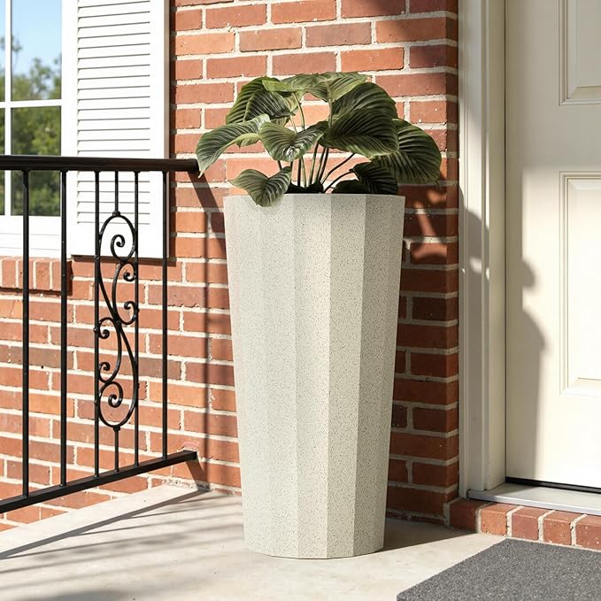 23.6" Tall Outdoor Planters Set of 2, Large Planters - Image 5