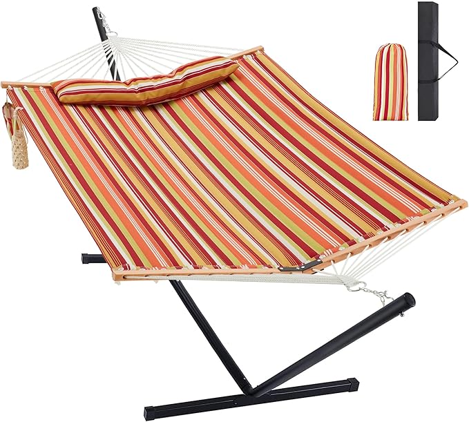 Two Person Hammock with Stand for Outside Heavy Duty, Outdoor Patio Hammock by HomgavaLiveWhatYouLove