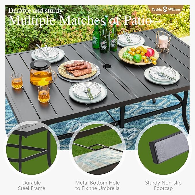 Sophia and William Swivel Patio Dining Set - Image 7