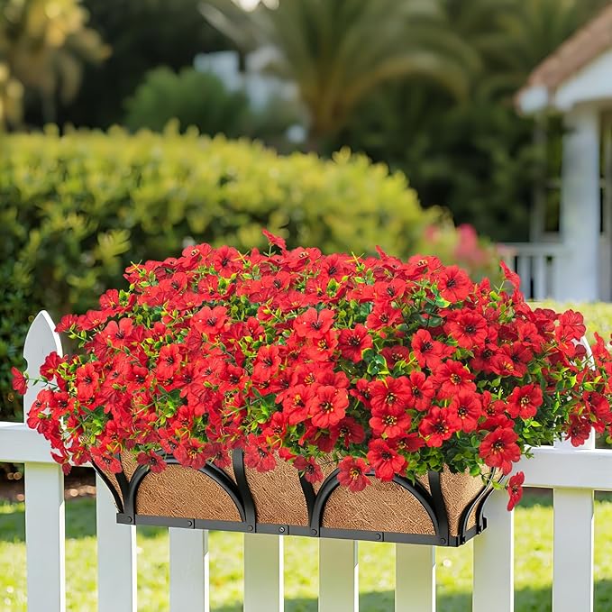 20 Bundles Artificial Flowers for Outdoors, UV Resistant Fake Plants Flowers - Image 6