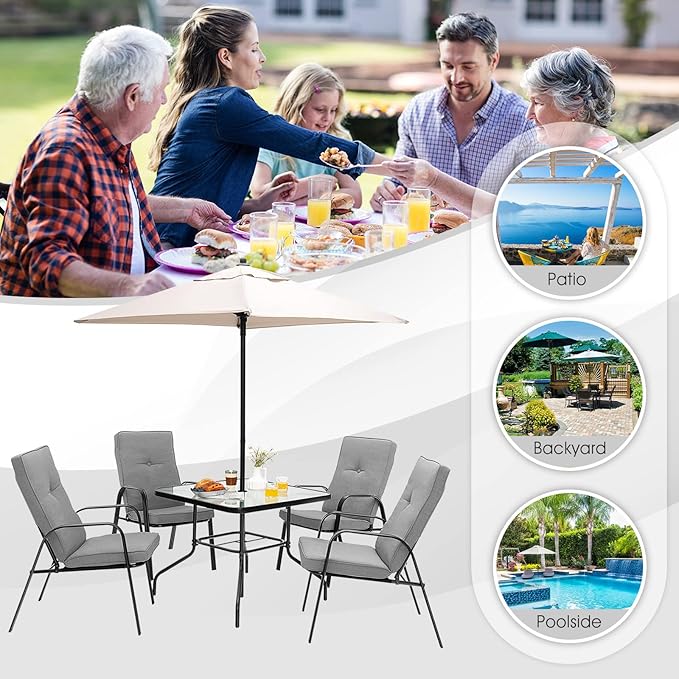 Tangkula 35" Patio Dining Table - Image 6