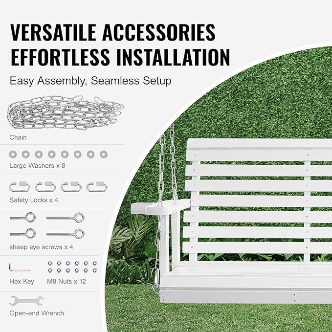 VEVOR Wooden Porch Swing 5.5FT - Image 5